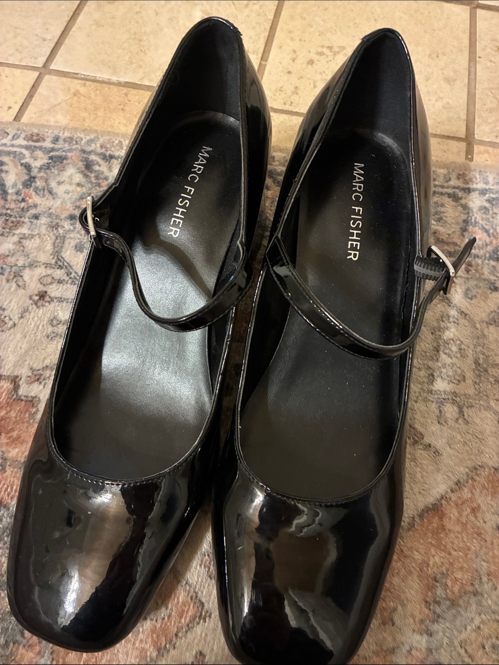 Marc Fisher Black Patent‎ Mary Jane Heels